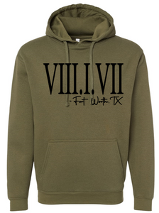 817 Roman Numerals - Military Green Hoodie