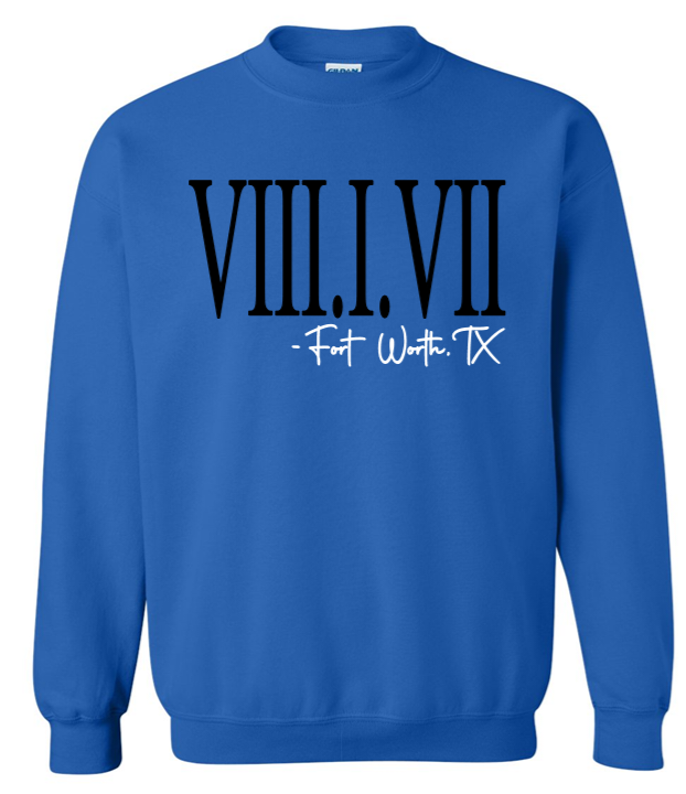 817 Roman Numerals - Royal Blue Sweatshirt