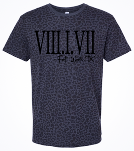 817 Roman Numerals - Black on Black Leopard